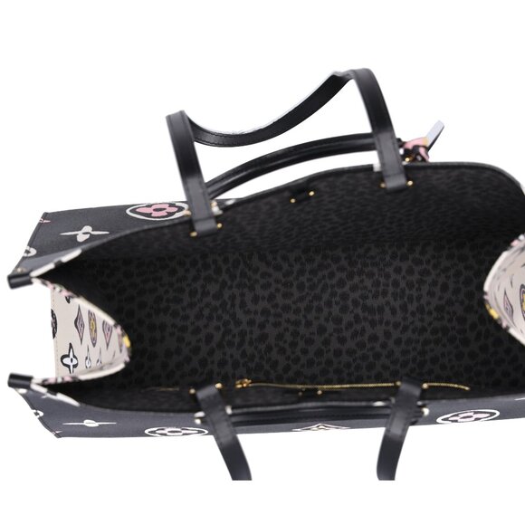Louis Vuitton Onthego GM Wild at Heart Tote Bag Black Pink Monogram Canvas - Picture 9 of 9